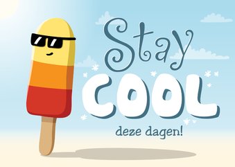 Wenskaartje stay cool we denken aan je