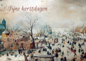 Winterlandschap van Hendrick Avercamp kerstkaart 