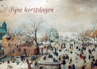 Winterlandschap van Hendrick Avercamp kerstkaart 