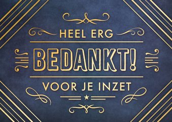 Zakelijke bedankt kaart medewerkers art deco stijl