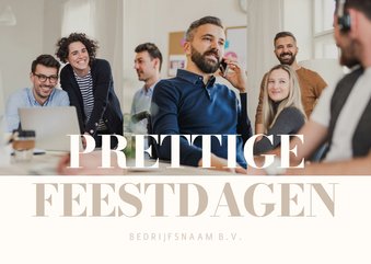Zakelijke fotocollage kerstkaart met aanpasbare tekst