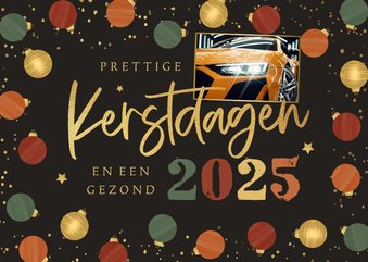 Zakelijke kerst en nieuwjaarskaart kerstballen goud foto