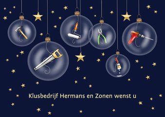 Zakelijke kerst - kerstballen met gereedschap