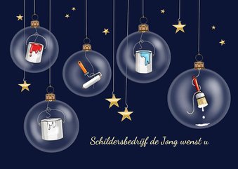 Zakelijke kerst - schilders kerstballen