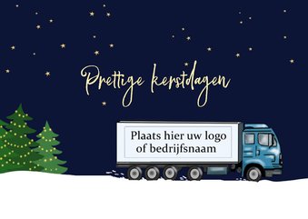 Zakelijke kerst - vrachtwagen in de sneeuw