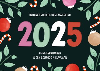 Zakelijke kerstkaart 2025 met kleurrijk kader