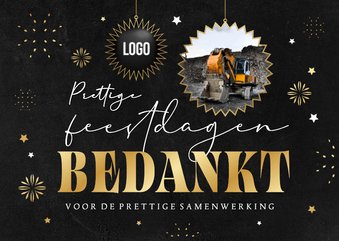 Zakelijke kerstkaart bedankt fijne feestdagen foto logo ster