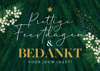 Zakelijke kerstkaart 'Bedankt' kerstboom abstract goud ster