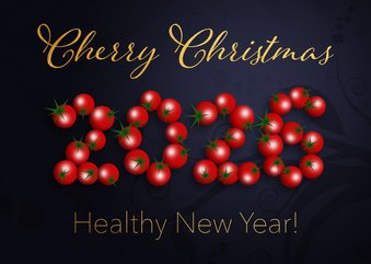 Zakelijke kerstkaart cherry Christmas