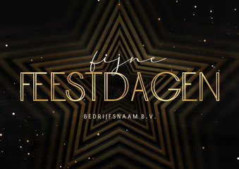 Zakelijke kerstkaart grote ster fijne feestdagen goud