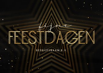 Zakelijke kerstkaart grote ster fijne feestdagen goud