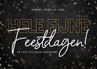 Zakelijke kerstkaart hele fijne feestdagen, gouden sterren