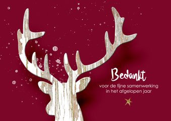 Zakelijke kerstkaart kerst hert silhouet