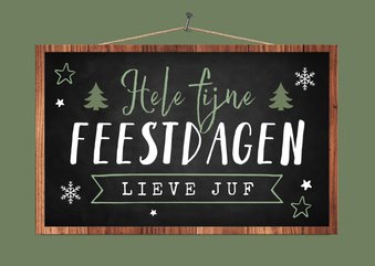 Zakelijke kerstkaart onderwijs leraar schoolbord