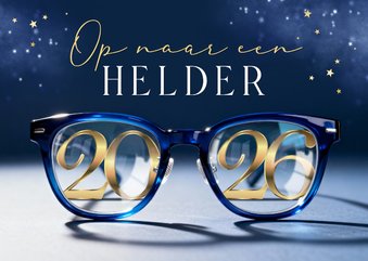 Zakelijke kerstkaart opticien bril kerst nieuwjaar 2026