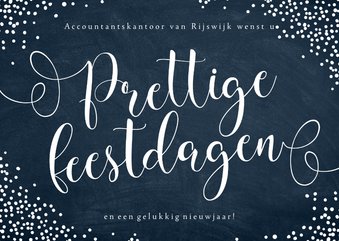 Zakelijke kerstkaart sneeuwvlokken sierlijke letters