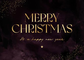 Zakelijke kerstkaart stijlvol paars merry christmas