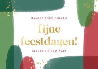 Zakelijke kerstkaart verfstrepen schilder goudfolie