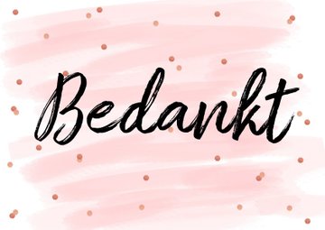 Bedankkaart trouwen confetti aquarel | Kaartje2go