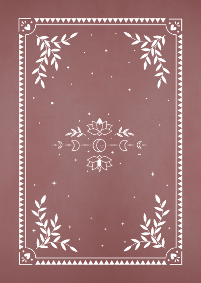 Astrologie geboortekaartje meisje maan en zon met foliedruk Achterkant