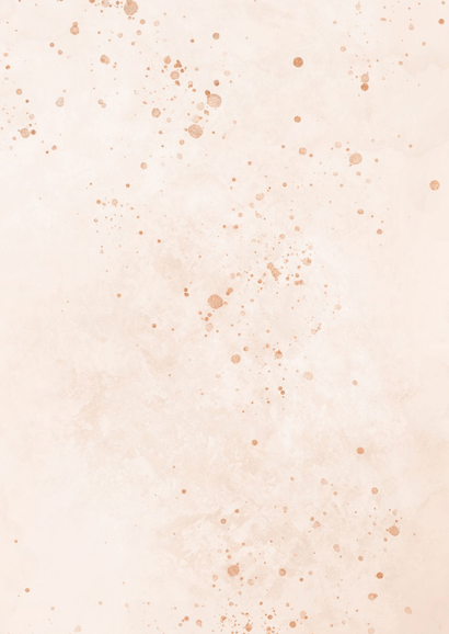 Bedankkaart bohemian lichtroze met koper en foto Achterkant