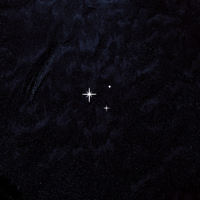 Blauwe vier de liefde uitnodiging met gouden sterretjes Achterkant