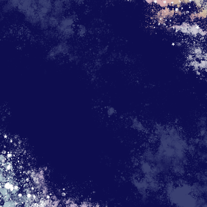 Blauwe waterverf nieuwjaarskaart met holografisch foliedruk Achterkant