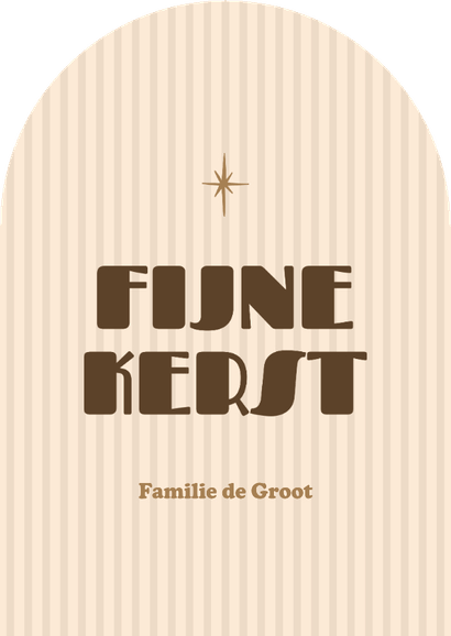 Boogvorm kerstkaart met foto, streepjes en sterren Achterkant