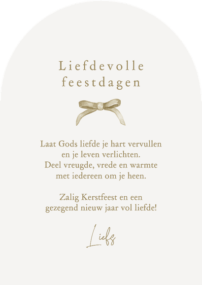 Christelijke kerstkaart maretak mistletoe liefde  Achterkant