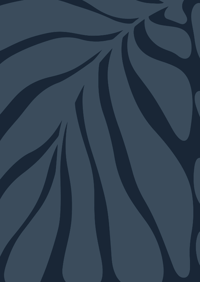 Communiekaart abstracte takjes blauw met zilverfolie Achterkant