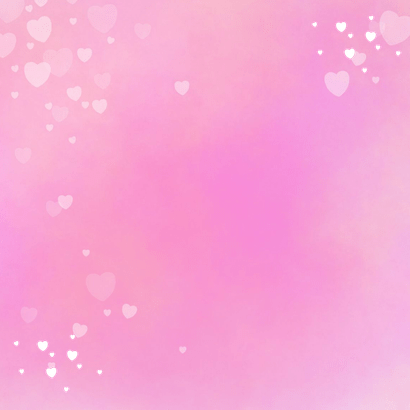 Communiekaart meisje roze met hartjes en goudfolie Achterkant