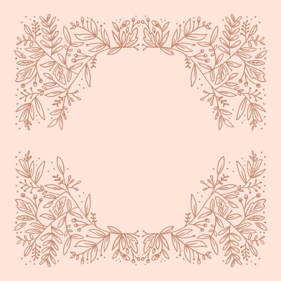 Communiekaart minimalistisch met naam en takjes Achterkant