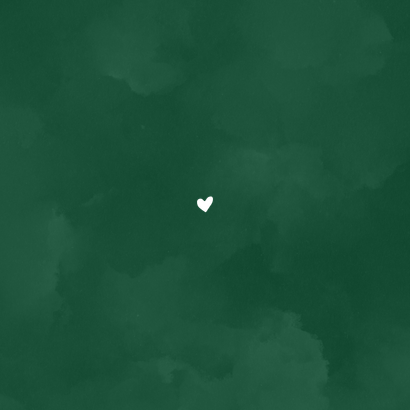 Donkergroen waterverf geboortekaartje holografisch Achterkant