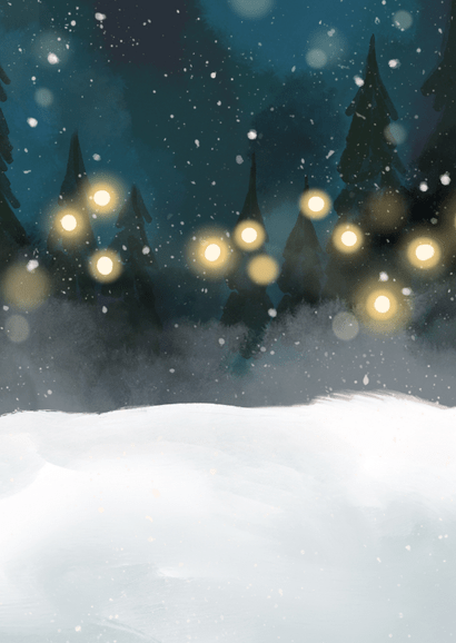 Fijne feestdagen met dieren in busje in de sneeuw Achterkant