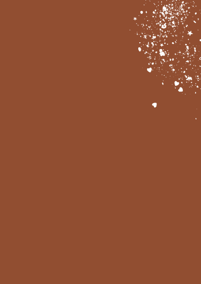 Geboortekaartje botanisch blad goudfolie hartjesconfetti Achterkant