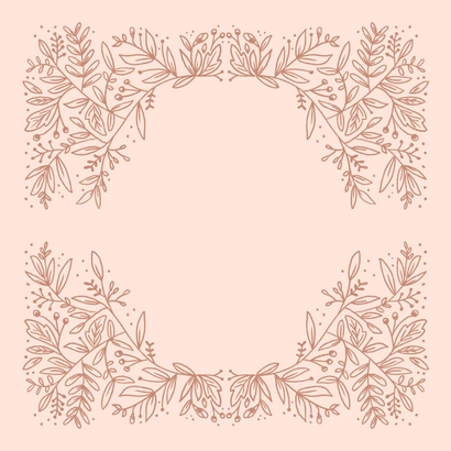 Geboortekaartje botanische bloemen in lijn Achterkant