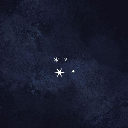 Geboortekaartje jongen sterren goud donkerblauw Achterkant