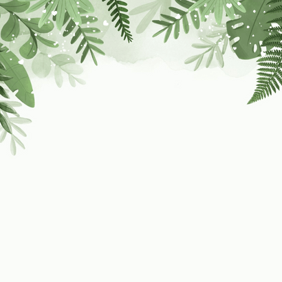 Geboortekaartje jungle tijger goud hartjes illustratie Achterkant