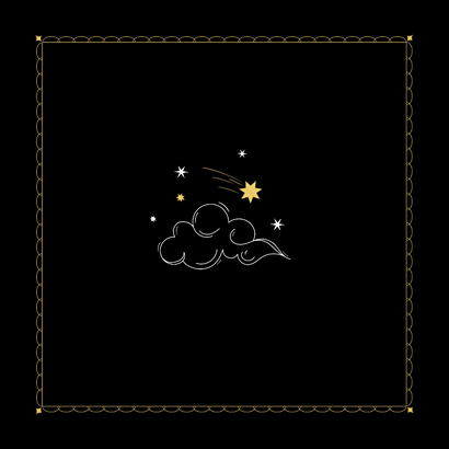 Geboortekaartje maan astrologie sterren planeten zon foto Achterkant