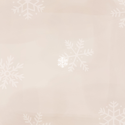 Geboortekaartje met sneeuwvlokjes winter seizoen beige Achterkant