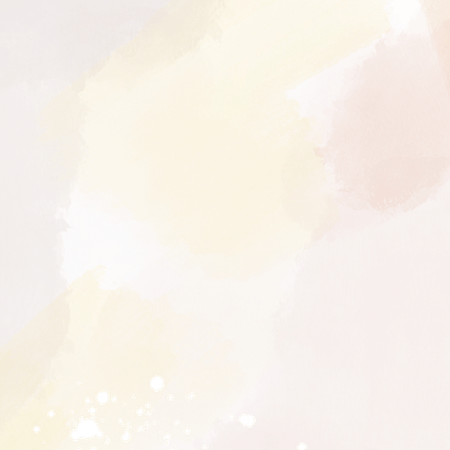 Geboortekaartje met waterverf in pastel en gouden letters Achterkant