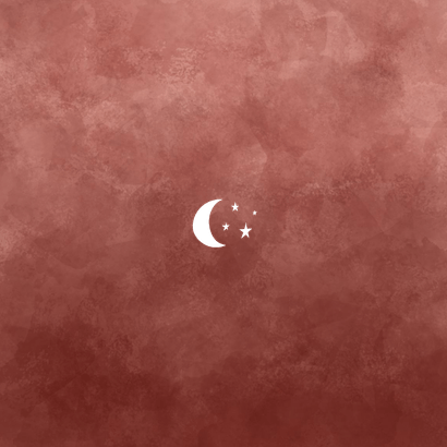 Geboortekaartje roze met foliedruk sterren en maantje Achterkant