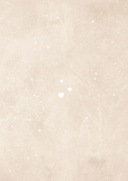 Geboortekaartje teddybeertje hartjes neutraal koper Achterkant