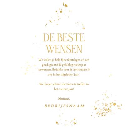 Groene kerstboom kerstkaart zakelijk teksten nieuwjaar Achterkant