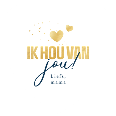 Hartvormige valentijnskaart goud hartjes liefste zoon foto's Achterkant