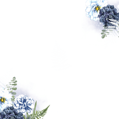 Huwelijksjubileum blauwe rozen Achterkant