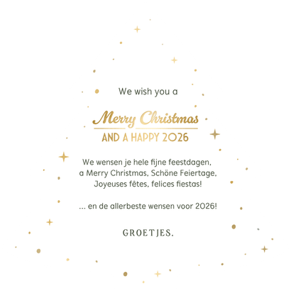 Internationale kerstkaart kerstgroet in verschillende talen Achterkant