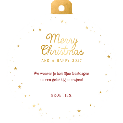 Internationale rode kerstkaart met meerdere talen Achterkant