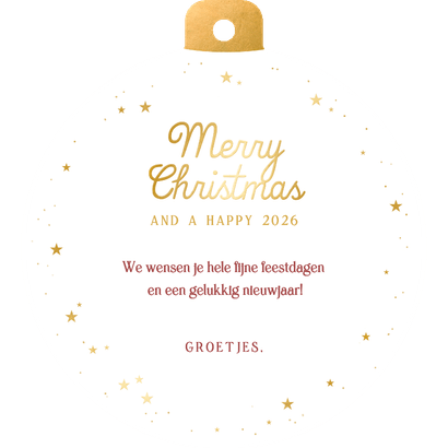 Internationale rode kerstkaart met meerdere talen Achterkant