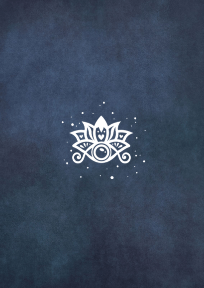 Islamistische trouwkaart Khamsa hand in goudfolie Achterkant